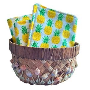 Hand Crafted Eco Friendly Reusable Pineapple Cotton Terry Cloth Unpaper Towels
